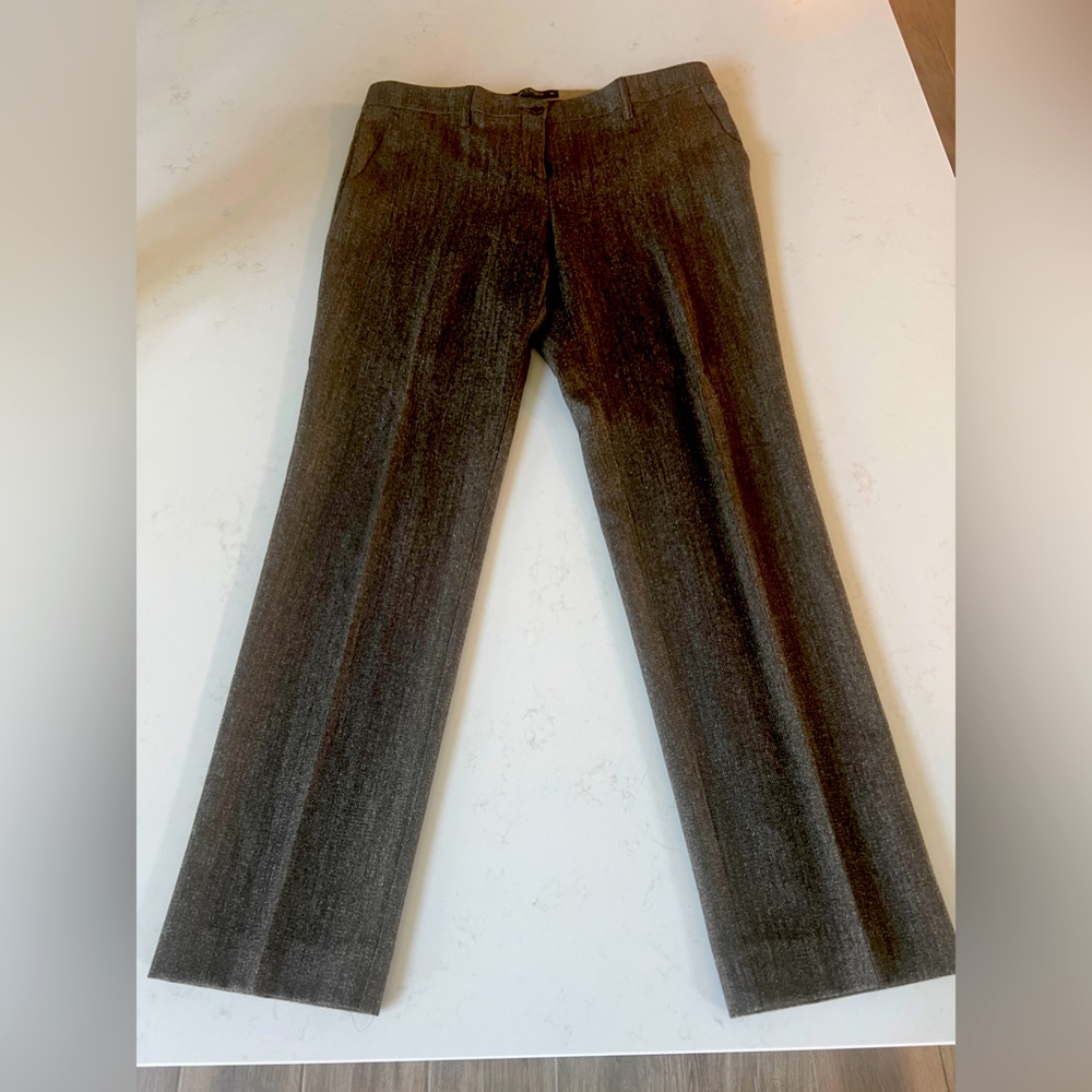 Etro, made in Italy, wool pants in brown, size 44 (Italian)